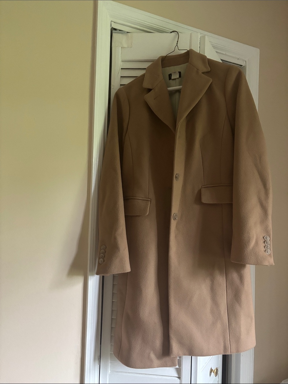 J. Crew Wool Cashmere Camel Pea Coat